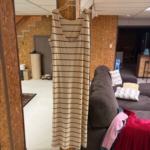 Striped Sleeveless Maxi Dress